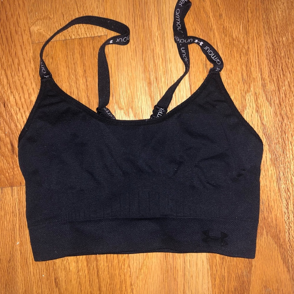 under armor black compression sports bra